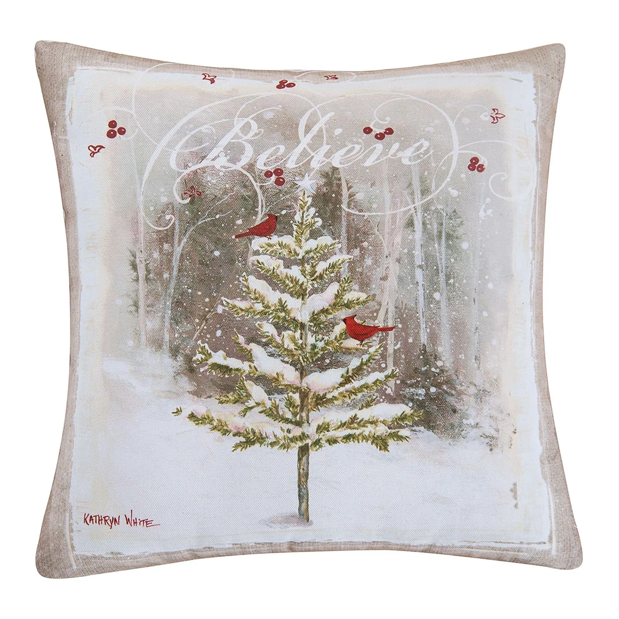 Believe Tree Pillow by C&F Home