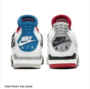 New High-Top Basketball Sneakers in White, Red & Blue, Premium Leather Upper with Mesh Panels and Visible Air Cushioning, Comes with Original Box