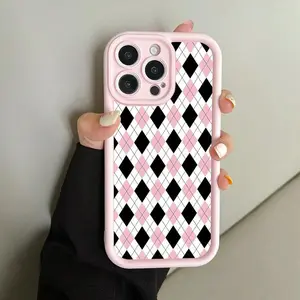Fashionable Lattice Pattern Phone Case, Anti-drop Shockproof Protection Phone Protective Cover Protector, Phone Accessory Compatible with iPhone 6 7 8 X XR XS 11 12 13 14 15 Pro Max, Casing, Smartphone, Cellphone