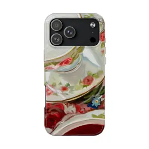 Floral Teacup Tough Phone Case — Vintage Rose China Design