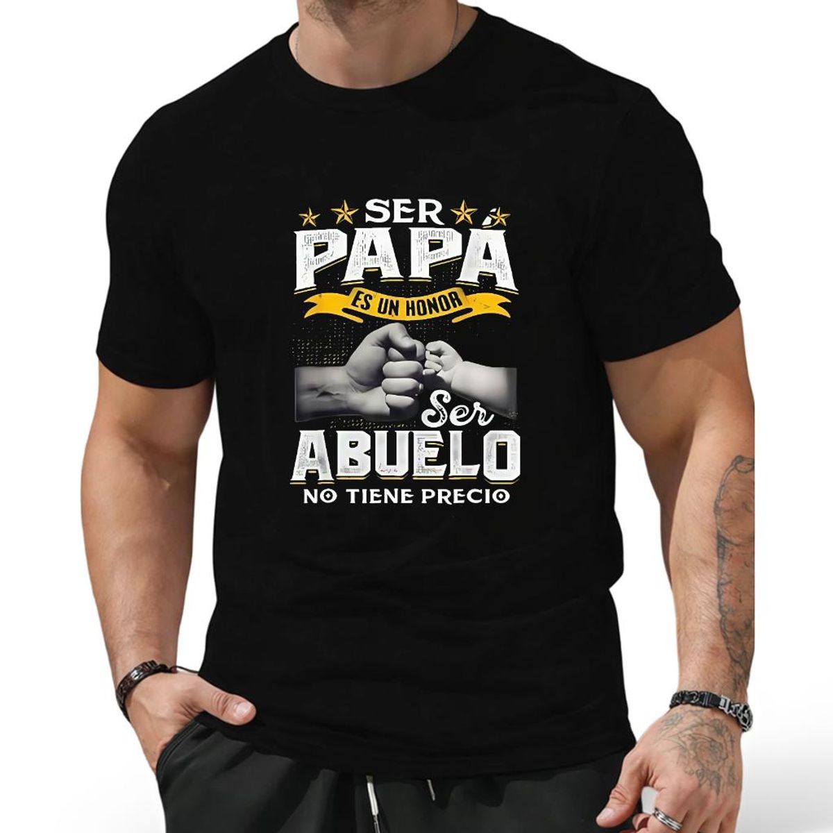 Ser Papa Es Un Honor Ser Abuelo No Tiene Precio Spanish T Shirt Menswear Casual, Funny Grandpa Shirt, Gift For Grandfather, Cotton Top Classic Fabric, Unisex Casual Graphic T-Shirts