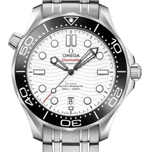 Omega Seamaster White Dial with Steel Bracelet, 42mm, Automatic, Stainless Steel
