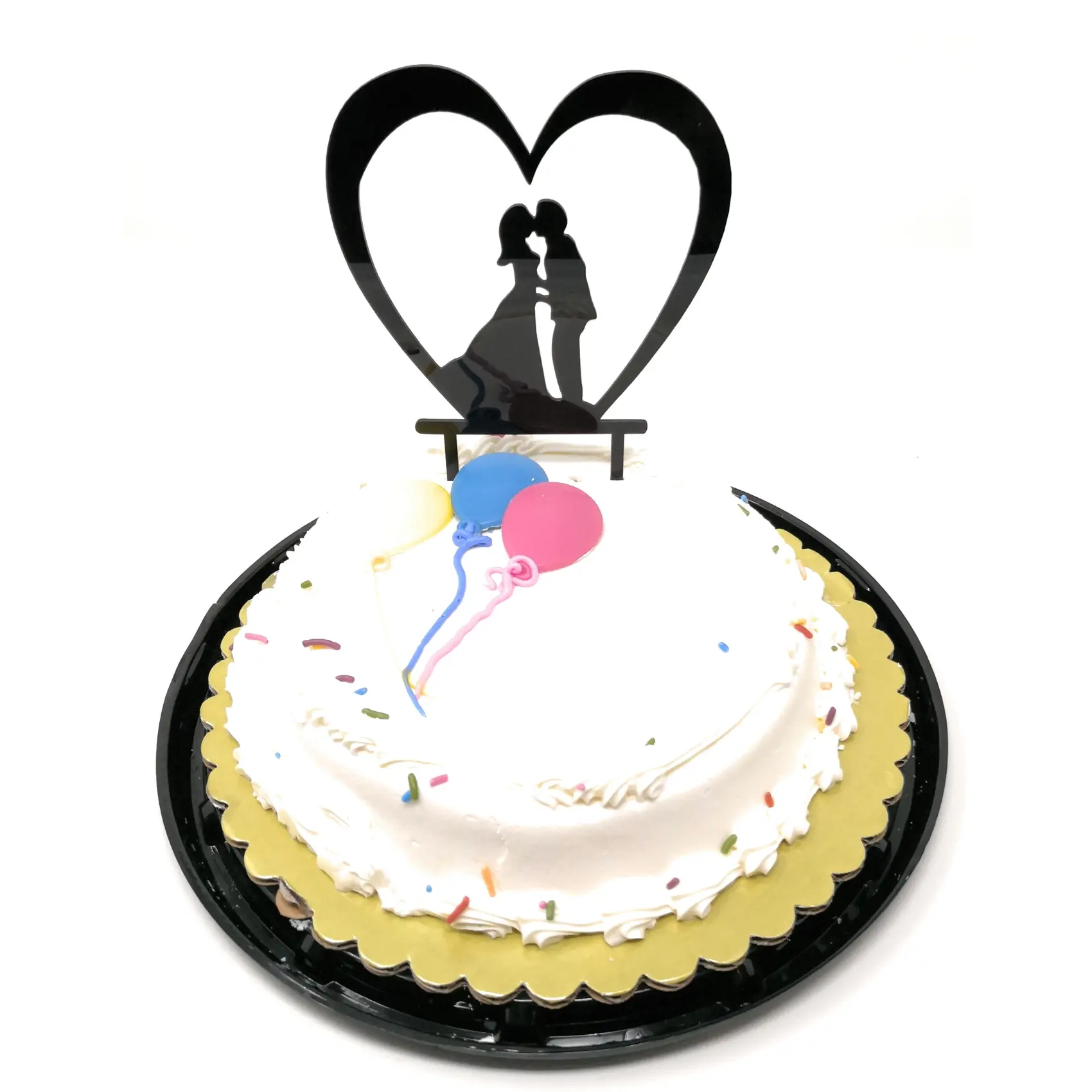 Thy Home Acrylic Mr and Mrs Heart-Shaped Cake Topper - Standard-Size Bridal Shower, Ceremony, Anniversary Home Supplies, Dancing Couple in Love Cake Decoration Accessory