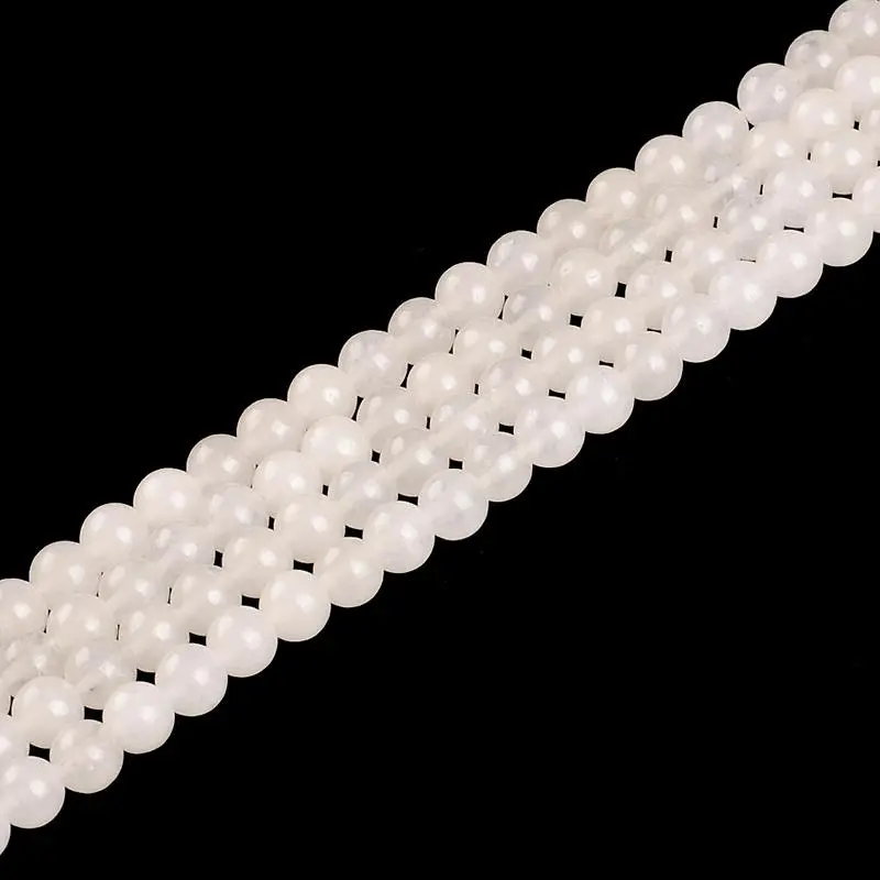 1strand/lot 4 6 8 10 12 mm White Carnelian Agates Round Gem Beads Carnelian Loose Beads For Jewelry Making DIY Necklace Bracelet