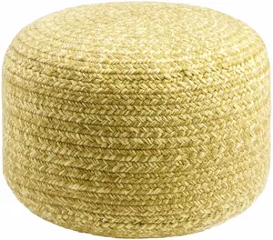 Tonanitla Natural Fiber Yellow Knitted Pouf