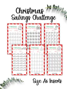 Christmas Cash Stuffing Savings laminated inserts