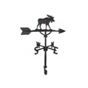 212 MAIN Black Directional Moose Weathervane, 200 Series 32 In. Cast Aluminum, Adjustable Base