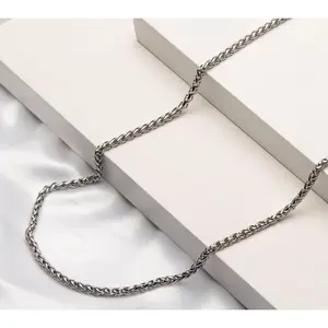 Verve Men's Jewelry Stainless Steel Wheat Chain Necklace