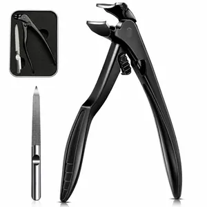 Toenail Clippers for Seniors, Long Handled Curved Head Nail Clippers with Catcher, Ultra-Sharp Heavy Duty for Thick Nails, Ergonomic Design for Men & Women, 18-Month Replacement Warranty