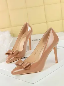 Elegant Stylish Classy Women's High Heels, Sexy Pointed Toe Design, Versatile Butterfly Knot Detailing, Perfect for Evening Wear & Daily Use, Fashion Footwear