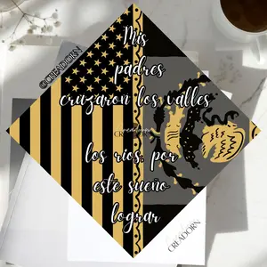 Mexican American Mexico USA Flag Hispanic Latino Design Graduation Cap Topper Caps