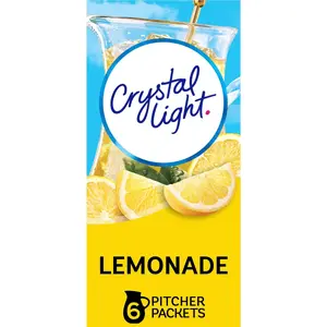 Crystal Light Lemonade Naturally Flavored with other natural flavor Powdered Drink Mix, 72 ct Pitcher Packets, 12 Canisters of 6 Pitcher Packets