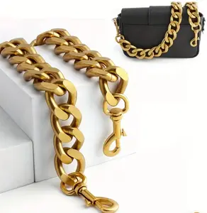 Gold metal aluminum chain crossbody 40 inch