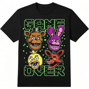 oversize cotton Funny Five Nights at Freddy's graphic tees fnaf men's shirt freddybear horror game fans Gift y2k Unisex fashion Casual Streetwear Top Trending