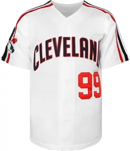99 Ricky Vaughn Baseball Jersey,Movie Men's Sports Shirt White Black Grey