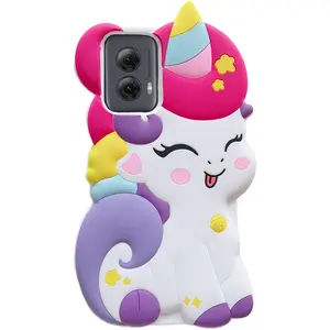 3D Cute Unicorn Soft Case for  G Power 5G 2024,Cartoon Kawaii Fashion Character Unicorn Horse  Girls Women Soft  Case for  G Power 5G 2024