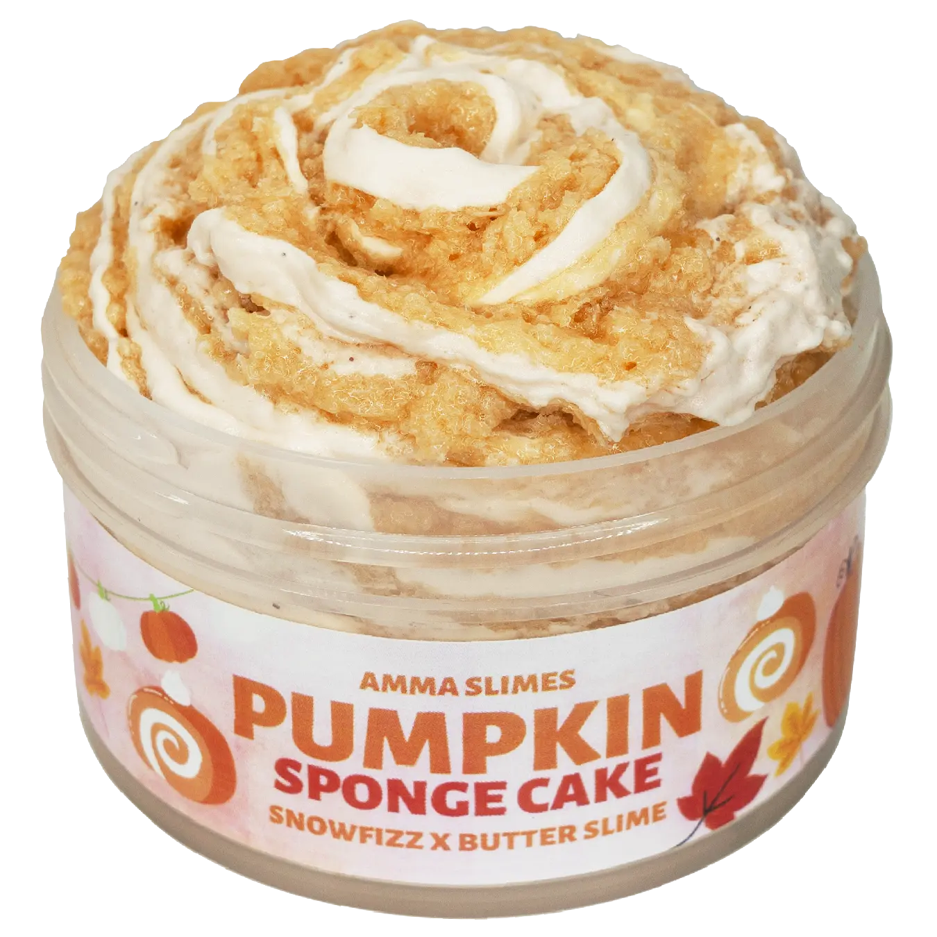 Amma Slimes • Pumpkin Sponge Cake Snow Fizz x Butter Slime • Scented DIY Slime Kit Squishy Covered Slime Squishy Maker