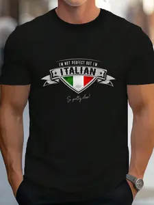 100% Cotton Italian Gift Shirt Funny Italy T-Shirt Women's Men's Graphic Tee Crew Neck summer vacation Tops