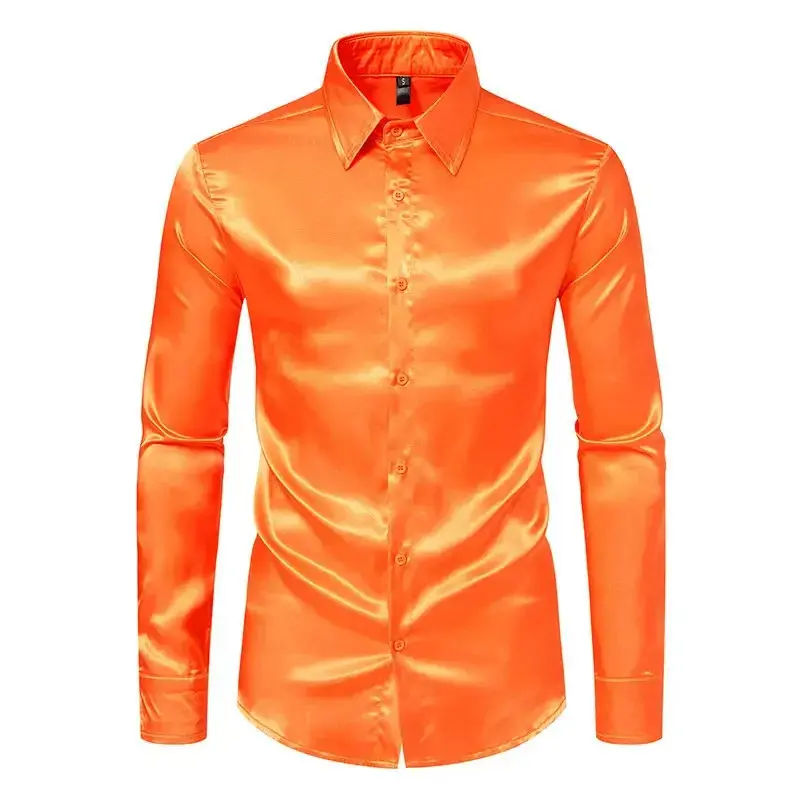 Mens Gold Silk Satin Shirt 70s Disco Dance Nightclub Dress Shirts Men Party Wedding Long Sleeve Casual Shirt Chemise Homme 2XL - TikTok Shop Mens Gold Silk Satin Shirt 70s Disco Dance Nightclub Dress Shirts Men Party Wedding Long Sleeve Casual Shirt Chemise Homme 2XL - TikTok Shop