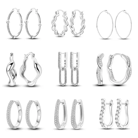 MULA Geometric Elegance Series Silver-Plated Costume Earrings - Square Studs, Dainty Lightweight Hoops, Versatile Styles with Minimalist Line & Shape Designs for Women, Square Stud Earrings, Versatile Earrings
