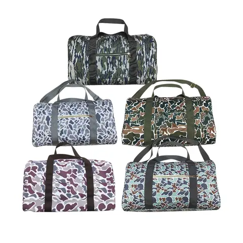 Unisex Camo Tactical Sports Fitness Bag for Adults - 100% Synthetics Polyurethane, Large Capacity, Zip-Closure, Portable Shoulder-Crossbody Hands-Free Handheld Luggage, All Seasons for Travel & Outdoor Use