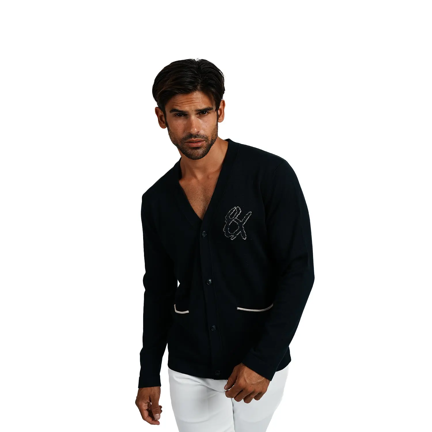 8x Varsity Knit Long Sleeve Button-Up Cardigan