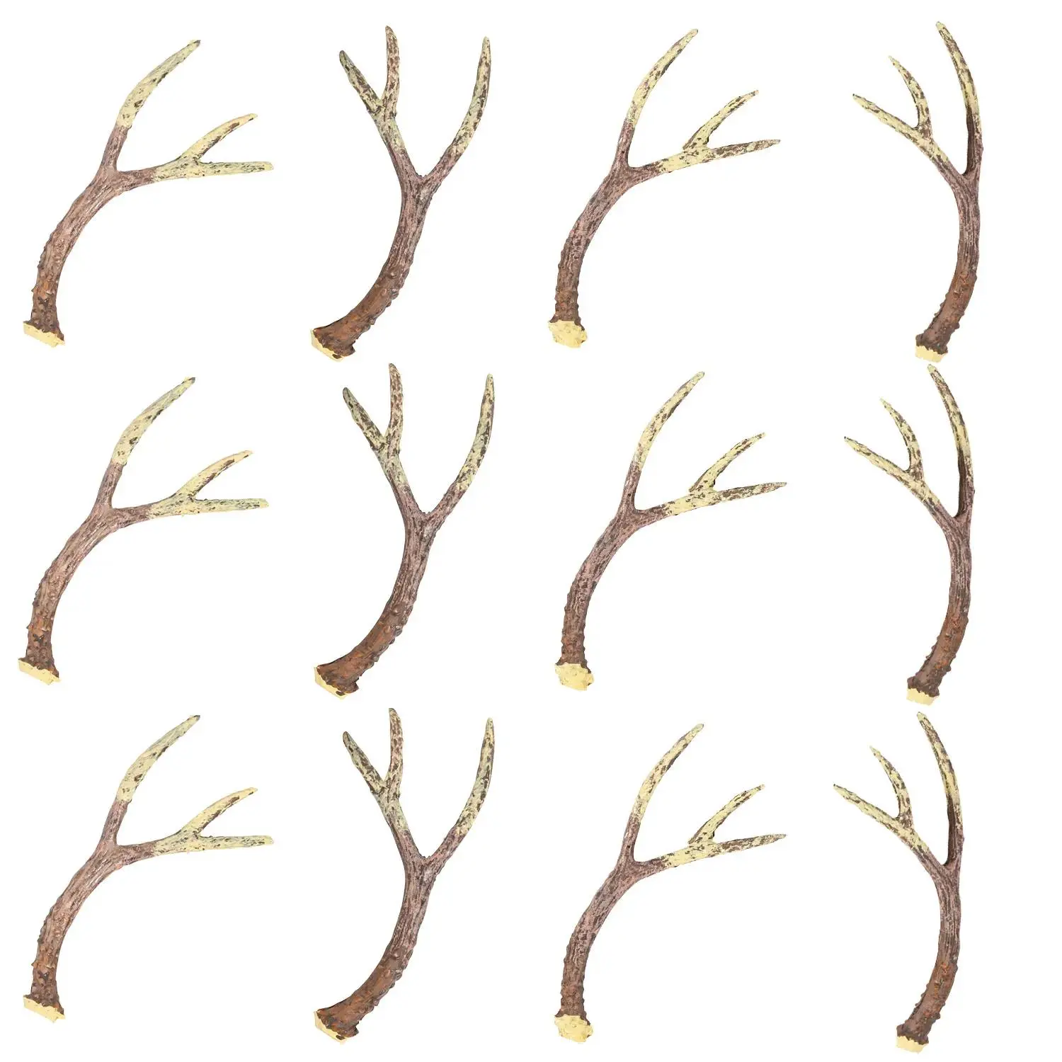 4” Deer Antler Resin Table Tosser Decorations - 12 Pc.