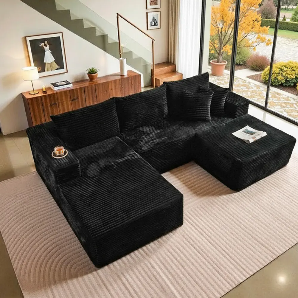 Black - Left recliner + footrest