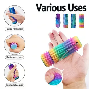 Textured Sensory Keychain Fidget – 3D-Printed Tactile Spinner for Adults, Pocket-Sized Focus Toy Gift for Him, 2.0 inches Length, 15g Weight, Precision 3D Printing, Stress Relief, Mindfulness Tool