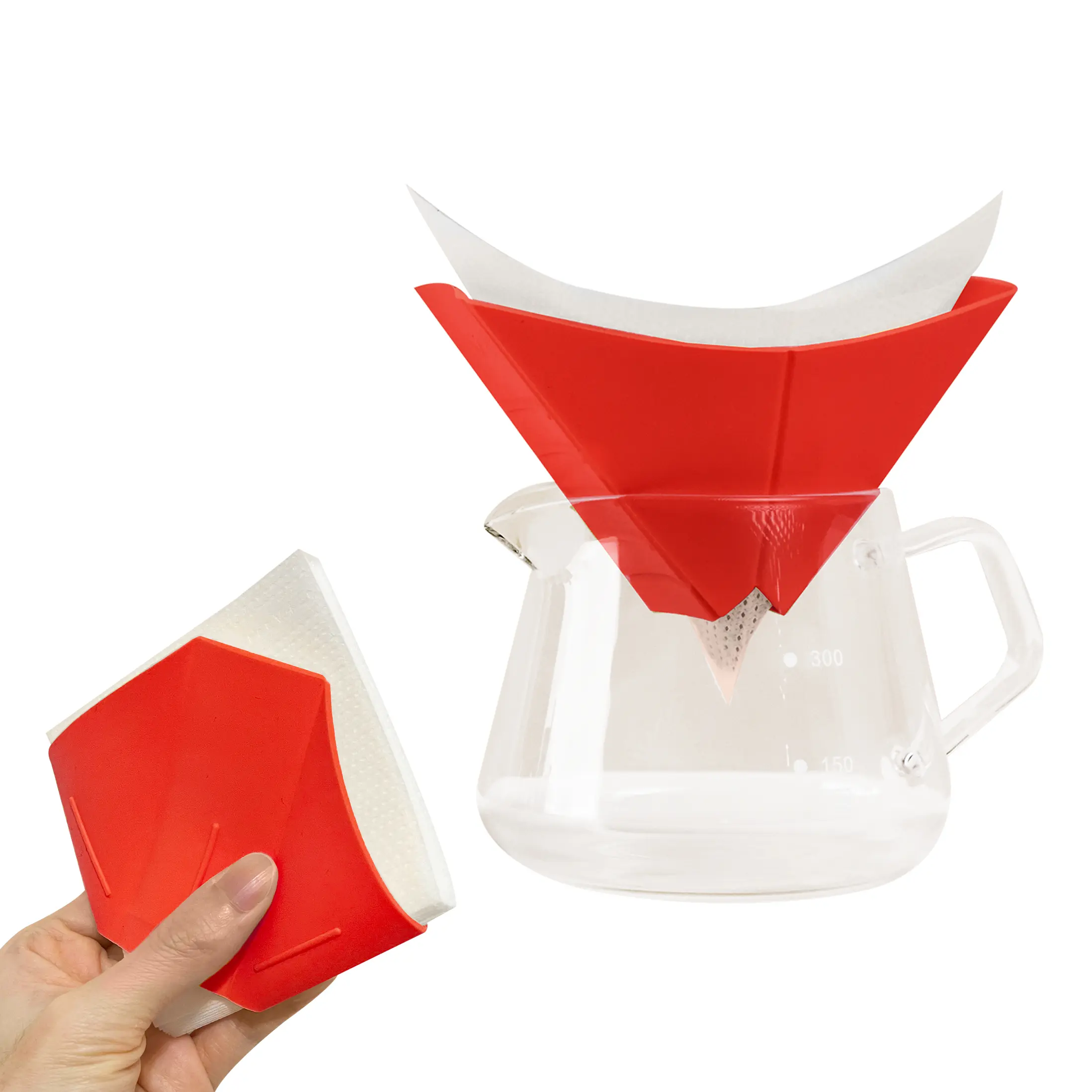 nu24_1pc Silicone Coffee Dripper and 10pc non-woven Coffee Filter coffeedripper coffeepod