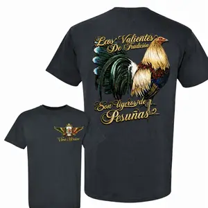 Viva Mexico Gamefowl T-Shirt, Mexican Rooster Graphic Tee, Gallo Fino Ranchero T-Shirt, Latino Cockfighter Shirt, Game Farm Life Rooster Back Print Tee