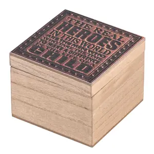 360 Stand MDF Keepsake Box - The Real Heroes, 4x4 Inches, Gift Organiser (Model EWOODBOX-44-38)