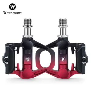 WEST BIKING Aluminum alloy road bicycle lock pedal bicycle parts Titanium shaft SPD with lock plate self-locking bicycle pedal