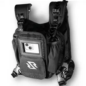 RaveRunner Ski Chest Pack & Running Vest Bag - Adjustable Chest Pack With Water Bottle | Lightweight Running Chest Hydration Pack Sport Active