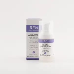 REN Keep Young & Beautiful Firm & Lift Eye Cream (0.5oz) - Lightweight, Soothing Moisturizer & Anti Aging Cream for Adults, Hydrates, Brightens, Firms, Freshens All Skin Types