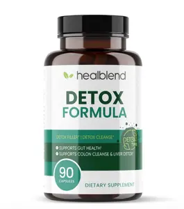 healblend Complete Detox Cleanse Capsules - Liver & Colon Health with Bentonite Clay, Yellow Dock Root, Beet Root Powder  90 Capsules  Detox helps to eliminate toxins, and also helps to reduce bloating due to excess waste. 80% Milk Thistle  Extract Seeds