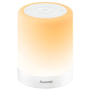 Auxmir Night Light for Kids Baby, Dimmable Touch Lamp for Nursery, 11 RGB Colors 5 Brightness, Portable Rechargeable Bedside Table Lamp for Nightstand, Kids Night Light for Bedroom Living Room
