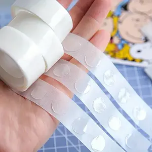 200/300/400 dots, transparent dot double-sided tape (100 dots per roll), durable double sided, reusable installation sticker wall hanging photo balloon transparent adhesive tape, suitable for scrapbooks, craft magazines & photo balloons