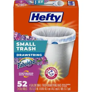 Small Trash Bags, Fabuloso Scent, 4 Gallon, 52 Count