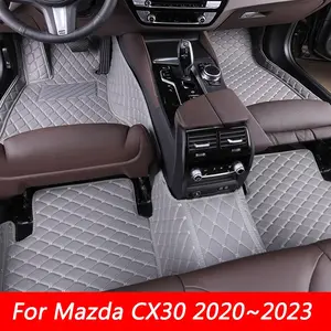 LHD PU leather car floor mats for Mazda CX30 2020~2023 removable dedicated leather floor mats carpet-style floor mat interior accessories set thickened easy-to-clean floor mats dirt-proof protective car interior accessories not for sale in the UK