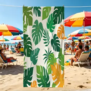 1Pcs Tropical Plant Print Beach Towel, Multiple Styles, Quick Dry Absorbent Microfiber, Lightweight And Sand-resistant, Suitable For Beach And Pool, Suitable For All People, Perfect Gift Choice