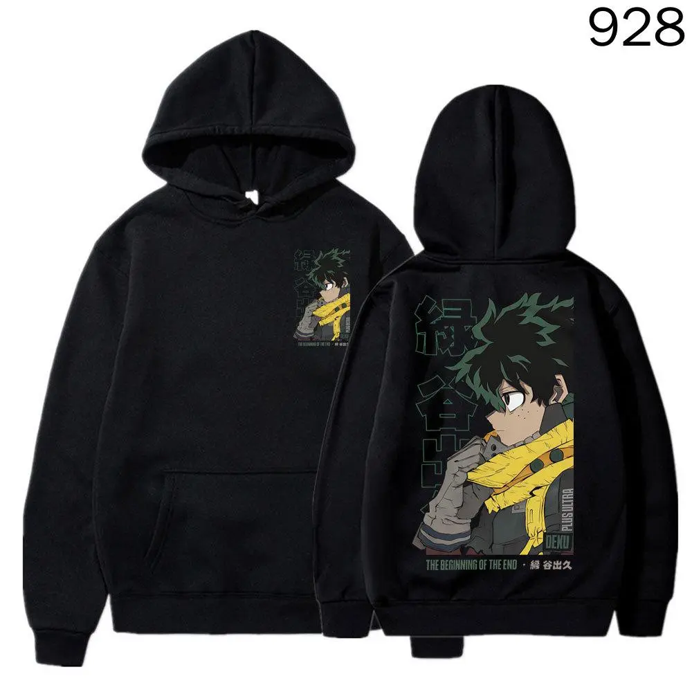 Japanese Anime My Hero Academia Hoodie Deku Izuku Midoriya Vintage Sweatshirt Men Women Casual Oversized Fleece Long Sleeve Male