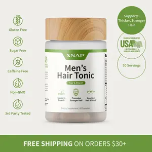 Snap Supplements - Men's Hair Tonic 60ct - Hair and beard formula - Natural Supplement Capsules Healthcare Dietary Snap Supplements - Men's Hair Tonic 60ct - Hair and beard formula - Natural Supplement Capsules Healthcare Dietary