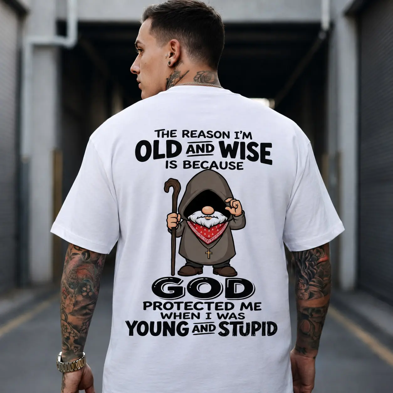 THE REASON I'M OLD AND WISE Print T-shirt