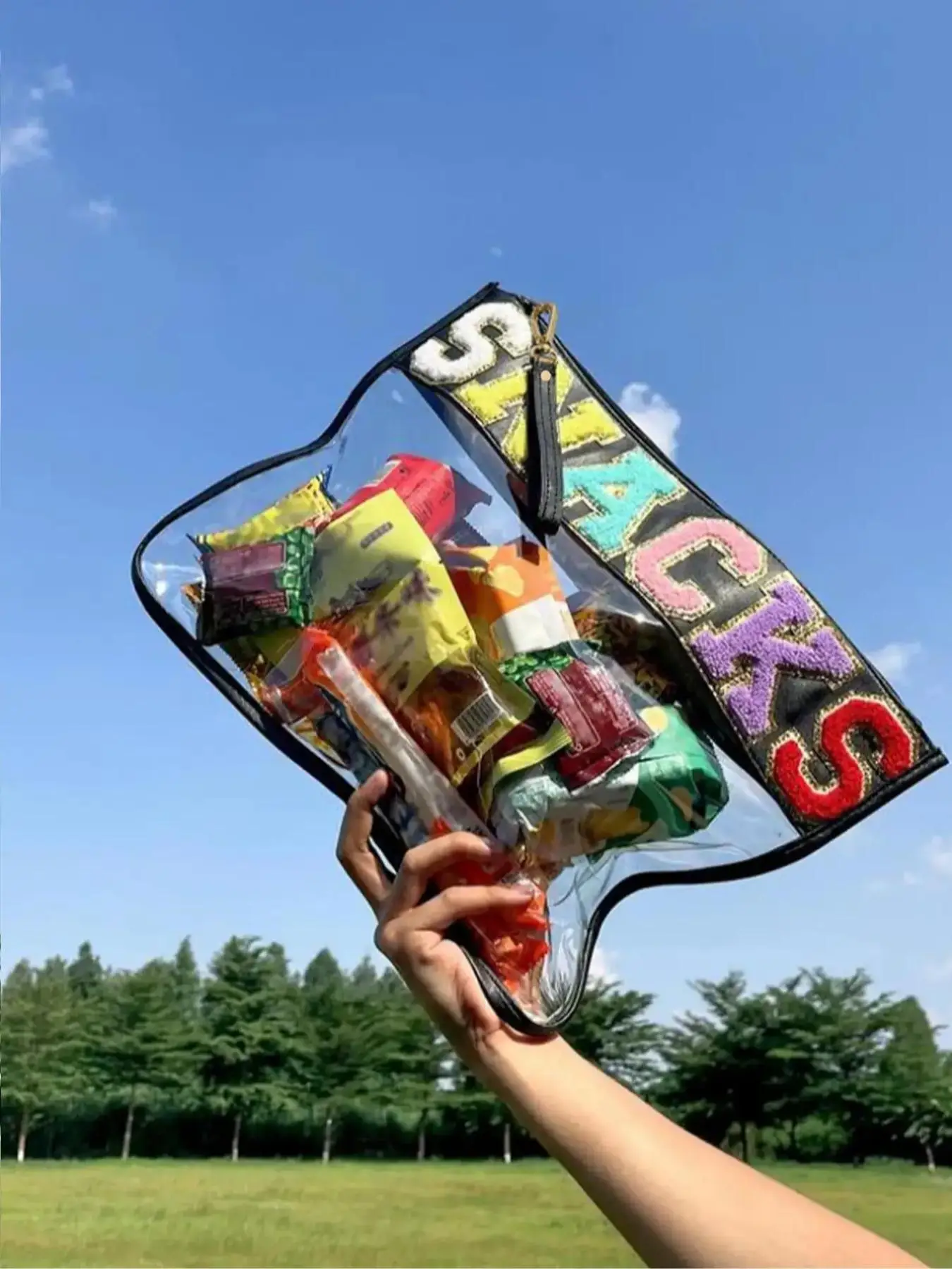 Letter Pattern Clear Transparency Makeup Bag, Zipper Cosmetic Storage Bag, Makeup Organizer Pouch, Versatile Storage Bag for Travel & Daily Use