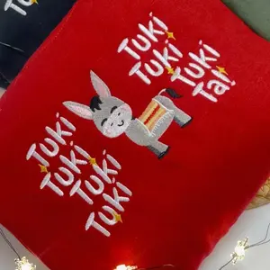 Mi Burrito Sabanero Tuki Tuki Tuki Tuki Holiday Embroidered Sweatshirt, Christmas Stylish Soft Embroidered Sweatshirt Crewneck for Women - Streetwear Style Pullover