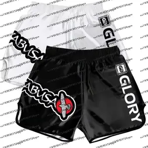 2026 Muay Thai Shorts Breathable Boxing Trunks for Men Kickboxing Training Pants Elastic Waist Combat Sports Fight Competition
