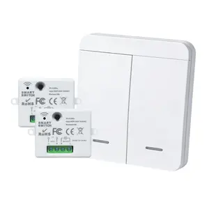 Wireless Light Switch RF Transmitter Safety Receiver Controller 10a Easy Installation Up to 1500w Lamps, Panel Mount Screw Terminal