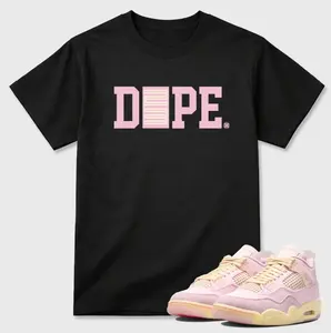 DOPE Shirt To Match 4 Pearl Pink and Iced Carmine, 4 Pearl Pink and Iced Carmine Sneaker Matching Shirt, Jordan Match Tee, Cotton Unisex Graphic T-Shirt