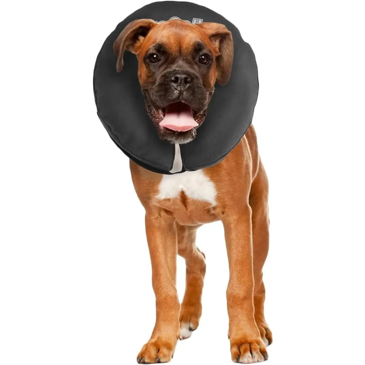Protective Inflatable Recovery Collar for Dogs and Cats - Soft Pet Collar Does Not Block Vision E-Collar - Designed to Prevent Pets from Touching Stitches, Wounds and Rashes (Large)